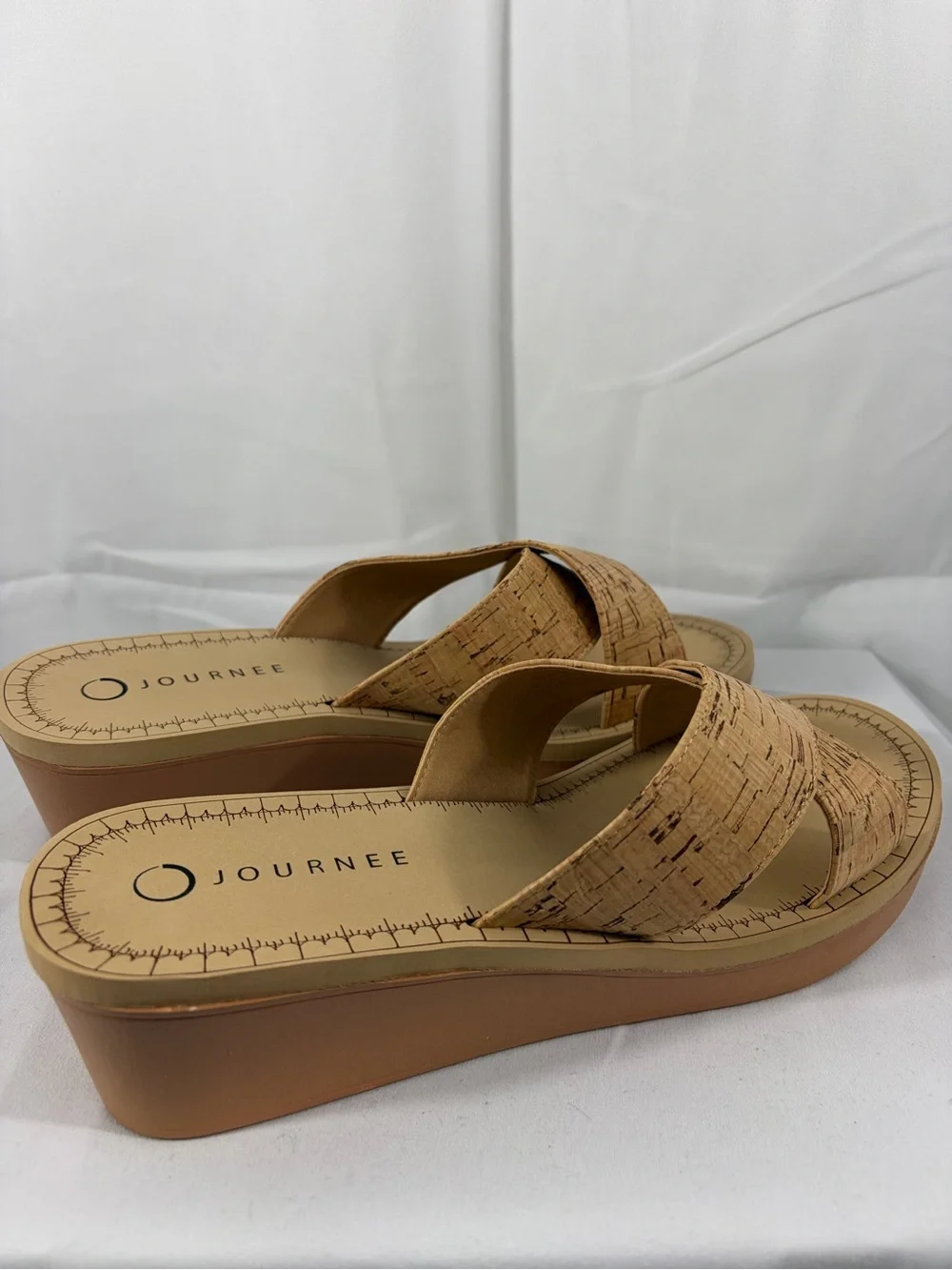 NWT Journee Women’s Size 12 Cork Wedge Sandals